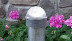 Classy_Caps_Chain-Link_Round_Solar_Post-Cap_CH2233S_Summit_Silver-On-Post