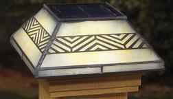 Deckorator_Solar_Post_Cap_4x4_Deck_Light_Fence_Capping_Sun_Light_Stained_Glass_Chevron