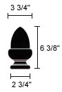 F102 Finial 4 Inch