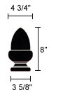 F102 Finial 5 Inch