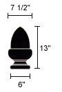 F102 Finial 8 Inch