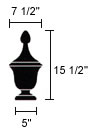 F103 Finial 8 Inch