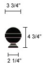 F106 Finial 4 Inch