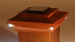 4x4_5x5_6x6_Solar_Deck_Fence_Post_Caps_Decking_Top_Fence_Capping_Cedar_Wooden_Bar_Harbor_Solar_LED_Post_Cap_Light_Lit