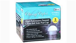 Classy_Caps_Chain-Link_Round_Solar_Post-Cap_CH2233S_Summit_Silver-In-Box