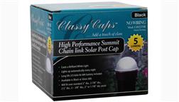 Classy_Caps_Chainlink_Round-_Solar_Post-Caps_CH2233B_Summit_Black_New-In-Box
