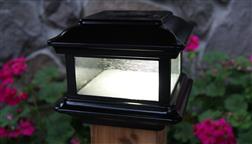 Classy_Caps_Outdoor_Solar_Deck_Fence_Light_Post_Cap_4x4_Wood_High_Performance_Bright_LED_Colonial_Black_SL088_Garden