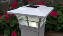 Classy_Caps_Outdoor_Solar_Fence_Deck_Light_Post_Cap_4x4_4_Inch_LED_PVC_Vinyl_White_Decorative_Prestige_SL079W_Garden