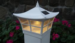 Classy_Caps_Outdoor_Solar_Fence_Deck_Light_Post_Cap_Interesting_Oriental_Asain_Asian_Chinese_Design_White_4x4_5x5_Ambience_SL092_Garden