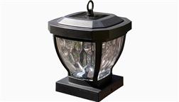 Classy_Caps_Solar_Fence_Light_Glass_4x4_Lantern_Bronze_Machester_SL994