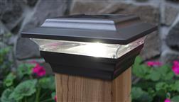 Classy_Caps_Solar_Outdoor_Lighting_Post_Deck_Fence_Cap_4x4_5x5_Bright_LED_Light_Solar_Imperial_Bronze_SL211R_Flower_Night