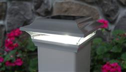 Classy_Caps_Solar_Outdoor_Lighting_Post_Deck_Fence_Cap_4x4_5x5_Bright_LED_Light_Solar_White_PVC_Vinyl_Imperial_SL211W_Garden_Night