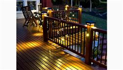 DeKor_Deck_Lighting_Example_Post_Caps_Balusters_LED_Exterior_Design_Wood_Square_Aluminum_Well_Lit_Outdoors