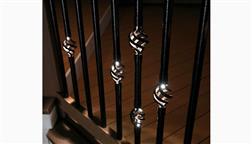 DeKor_Round_LED_Light_Aluminum_Deck_Baluster_Single_Double_Basket_Outdoor_Low_Voltage_Balustrade_Night