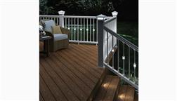 Deckorators_CXT_Professional_Contemporary_Deck_Railing_Complete_With_Lighting_Post_Caps_Night_White_Stunning