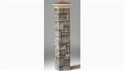 Deckorators_Faux_Stone_Post_Cover_8x8_Post_Sleeve_Fake_Stone_Rock_Cobblestone_Gray_Full_Stackable