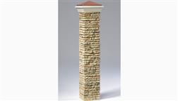 Deckorators_Faux_Stone_Post_Cover_8x8_Post_Sleeve_Fake_Stone_Rock_Stacked_Copper_Full_Stackable