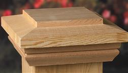 Deckorators_Maine_Ornamental_4x4_6x6_Hatteras_Flat_Top_Cedar_Pressure_Treated_Deck_Fence_Post_Cap_HC2_HT2