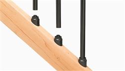 Deckorators_Round_Aluminum_Baluster_Standard_Staircase_Connector_Black