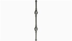 Dekor_Round_Aluminum_Baluster_With_Double_Two_Basket_26_27_32_Inch_7-8_Thick