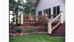 Dekorator_Deckorator_Flat_Face_Flush_Mount_Baroque_Aluminum_Decking_Balustrade_Black_Example_Stairs_Deck_With_Faux_Stone_Postcovers