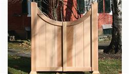 Nantucket_Post_Cap_Country_Estate_Fence_Gate_Curved_Arch_Scalloped_Double_Solid_Board_Gates