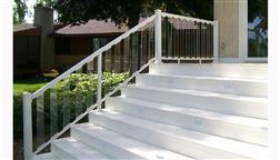 Solutions_Aluminum_Railing_Systems_OTP_And_PTP_Glass_White_On_Stairs_With_Pyxis_Riser_Step_Lights