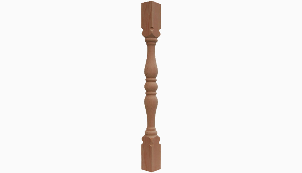 Jefferson 3x3 Cedar Turned Wood Balusters by Mr Spindle