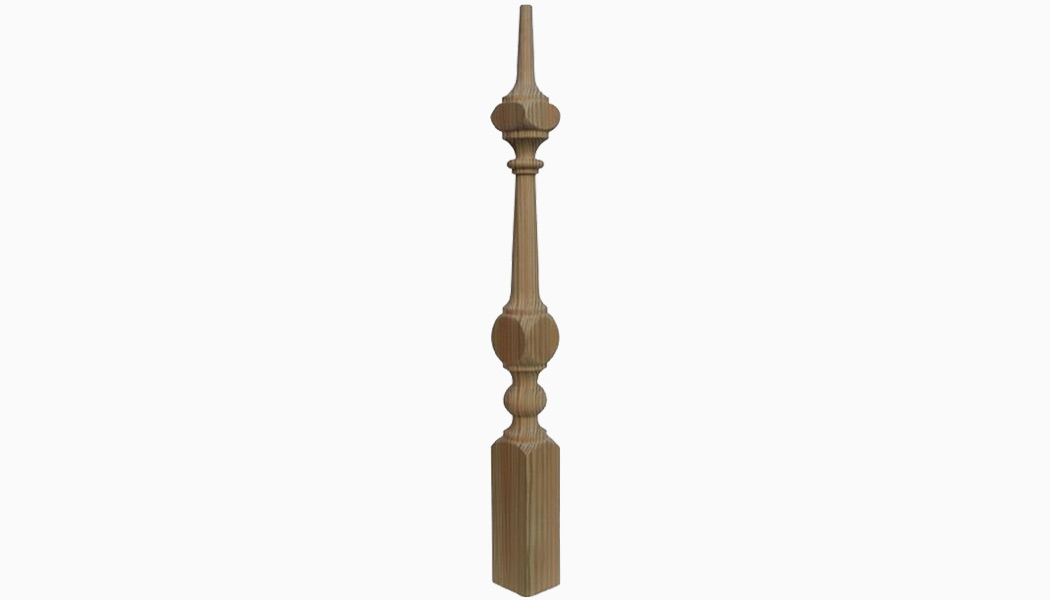 Sherman Taper Top 3x3 Cedar Turned Wood Balusters by Mr Spindle