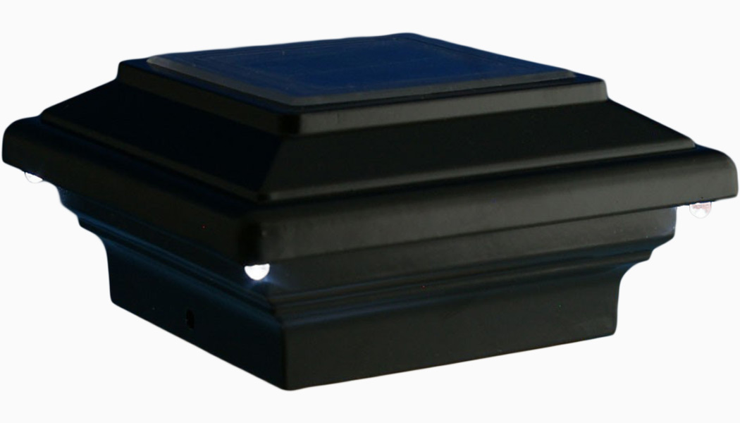 Aries Black Solar Post Lights by Aurora Deck Lighting