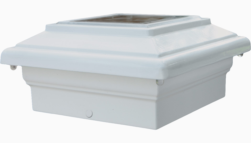 Aries White Solar Post Lights by Aurora Deck Lighting