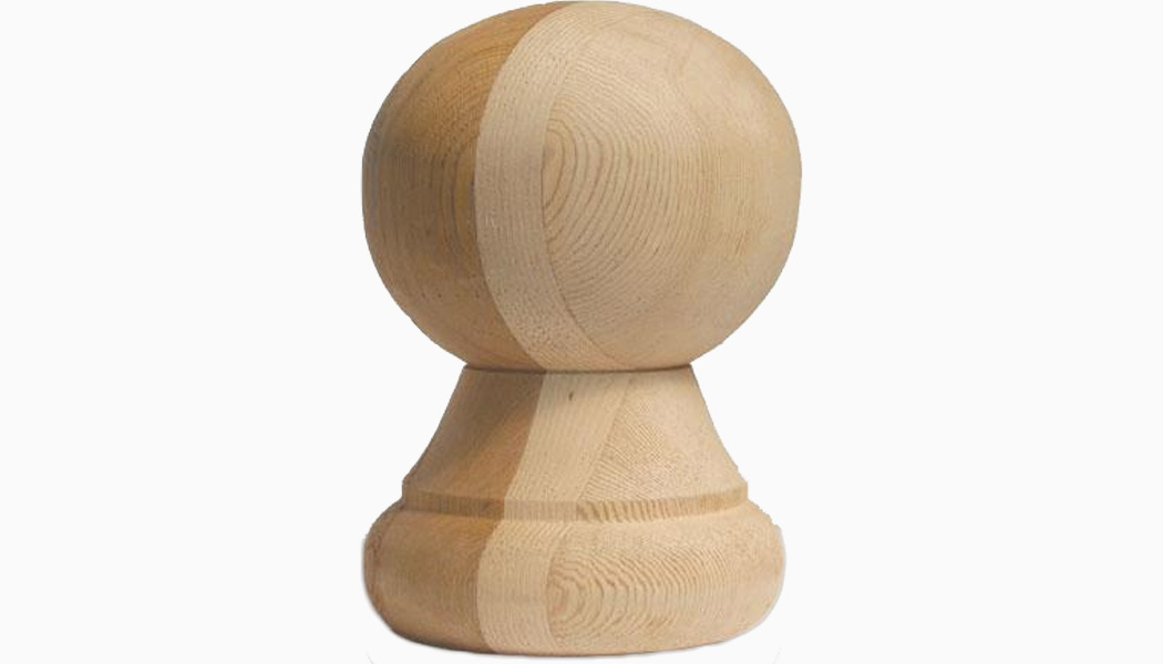 Canon Ball 6" Cedar Wood Finials by Mr Spindle