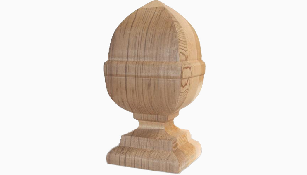 French Acorn 6" Cedar Wood Finials by Mr Spindle