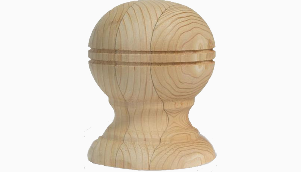 Globe With Rings 6" Cedar Wood Finials by Mr Spindle