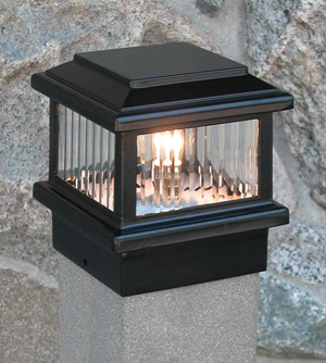 Titan Black Low Voltage Post Cap By Aurora Deck Lighting Deckaccent Com Titan Black Low Voltage Post Cap By, 2×2 Aluminum Fence Post Lights Low Voltage