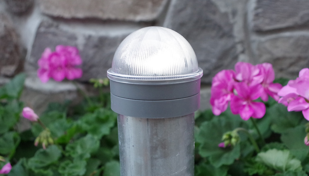 Summit Round Solar Post Caps for Chainlink Fence by Classy Caps