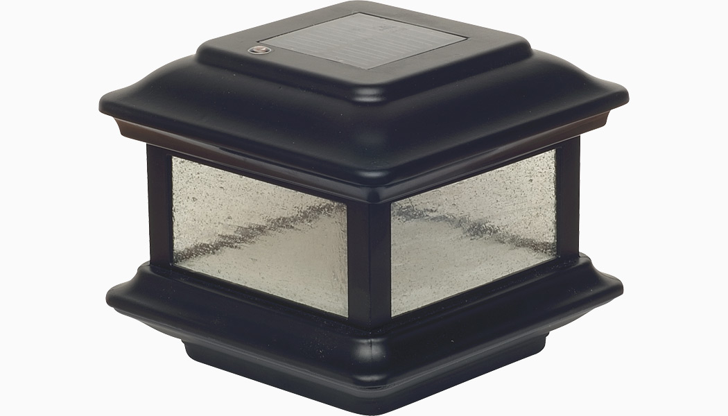 Colonial 4x4 Matte Black Solar Post Caps by Classy Caps