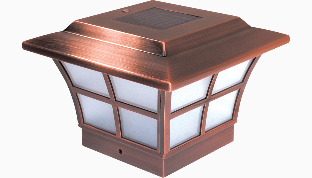 Prestige 4x4 and 6x6 Copper Solar Post Caps by Classy Caps DeckAccent