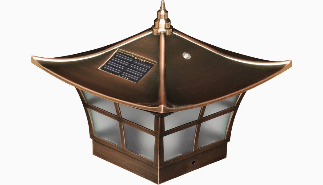 Ambience Copper 4x4 Solar Post Caps by Classy Caps