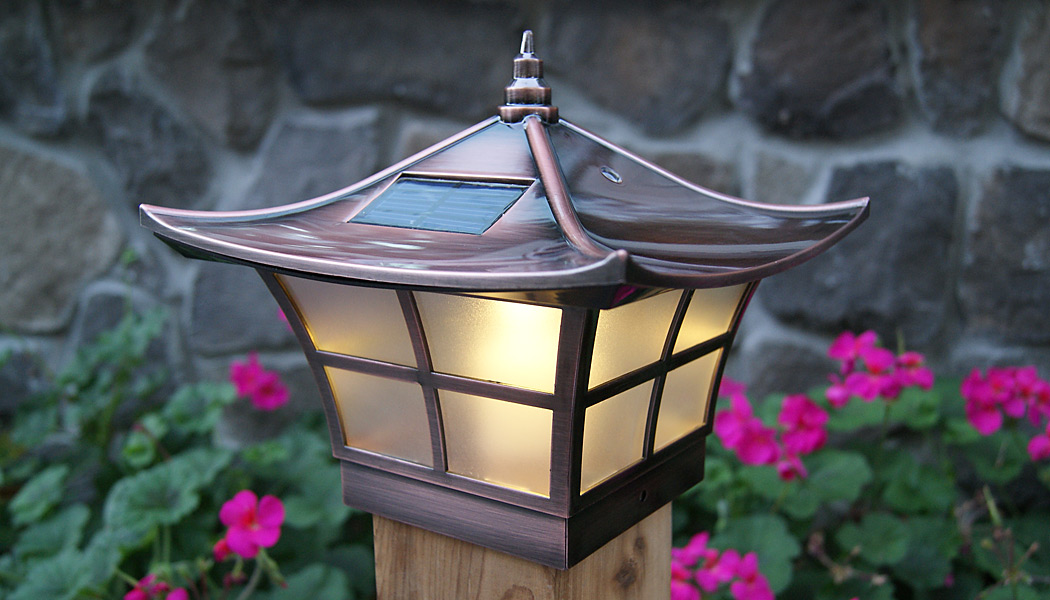 Copper solar top post cap