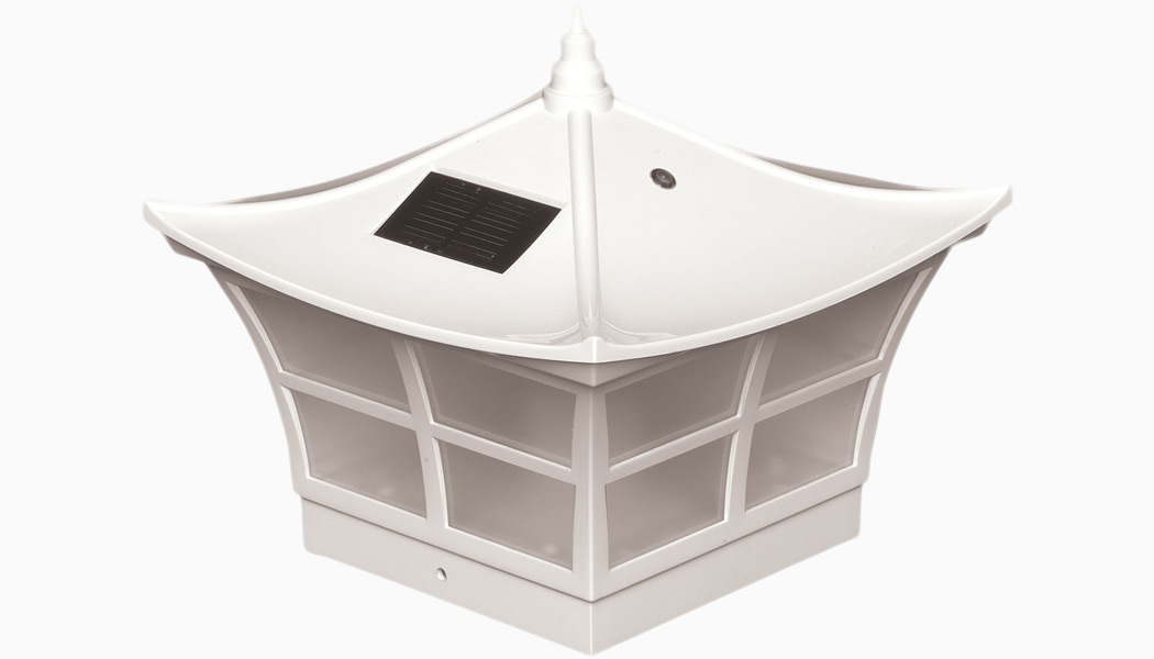 Ambience 4x4 and 5x5 White Solar Post Caps by Classy Caps