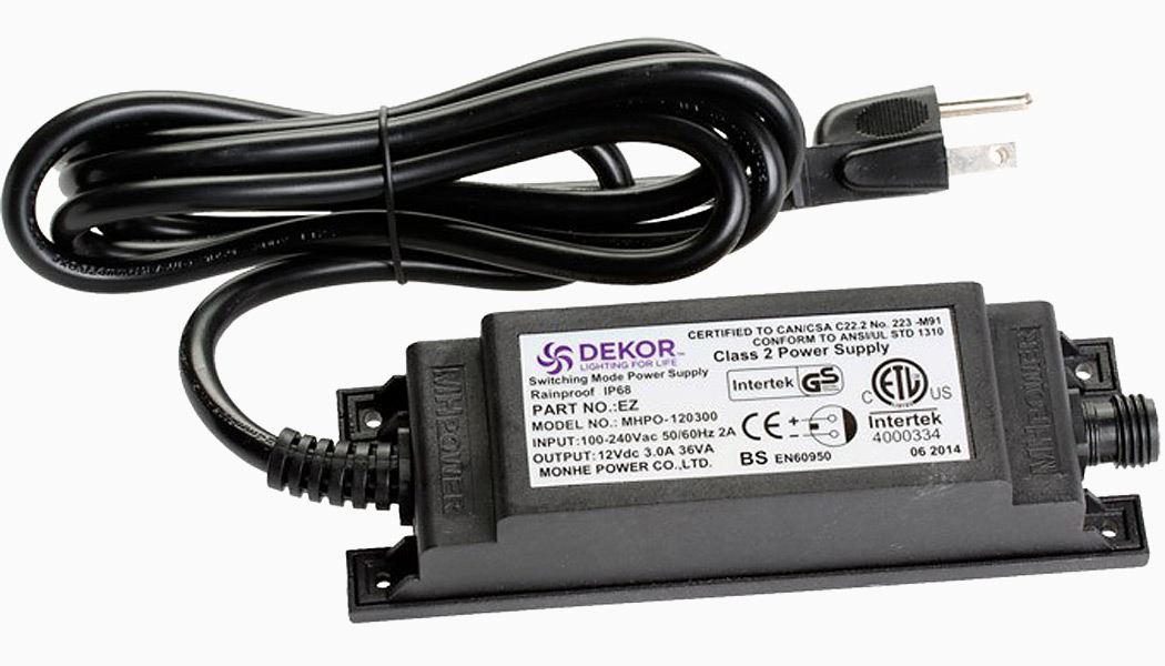 Low Voltage LED Outdoor Transformer 12V 36 Watt EZ by Dekor Deck Lighting 