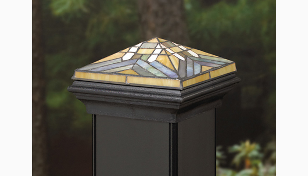 Black Mission Glass Post Caps for CXT Railing by Deckorators