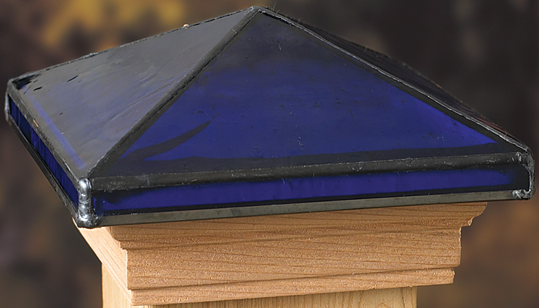 Victoria Blue Sapphire Glass Post Caps by Deckorators