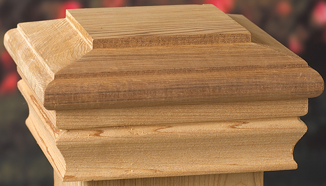 Newport Classic Flat Wood Post Caps by Deckorators