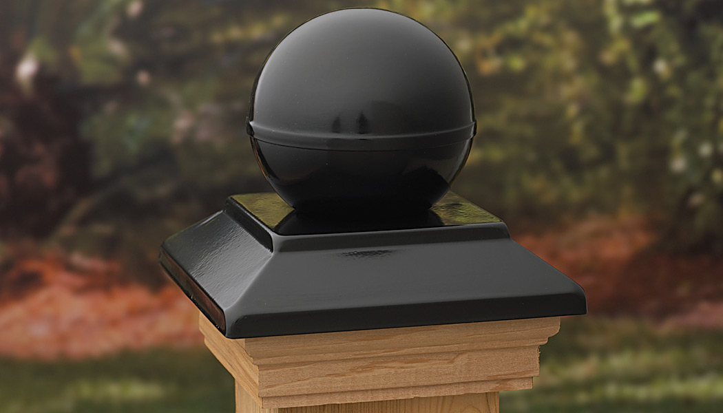 Victoria Ball Black Metal Post Cap by Deckorators