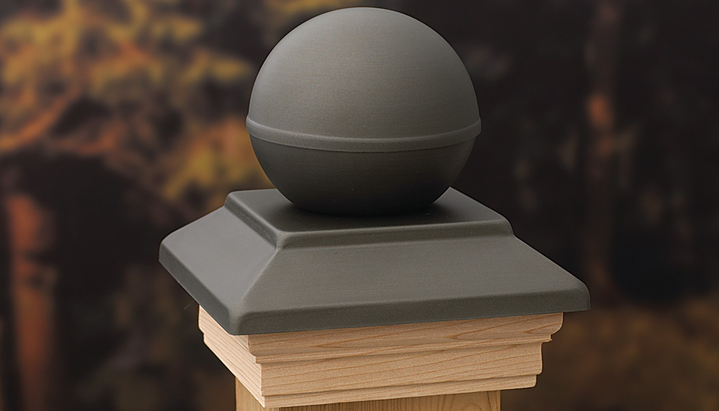 Victoria Ball Top Pewter Post Cap by Deckorators