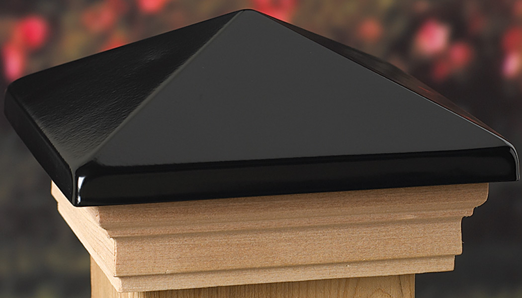 Victoria Black Metal Post Cap by Deckorators