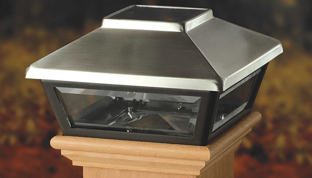 Low Profile Stainless Solar Post Cap by Deckorators