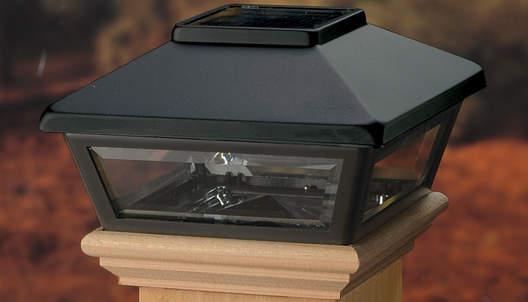 Low Profile Black Solar Post Cap by Deckorators